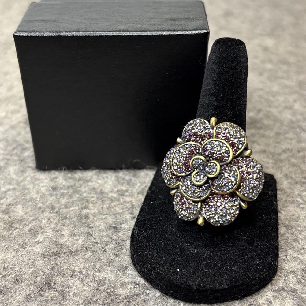 Vintage Heidi Daus Petal Profusion Crystal Flower Ring Size 7 NIB